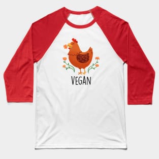 Peaceful Vegan Chicken Baseball T-Shirt